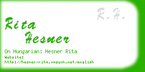 rita hesner business card